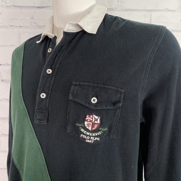 Polo Ralph Lauren Other - Polo Ralph Lauren Shirt Men's Large Rugby Polo Long Sleeve Crest Black Pocket